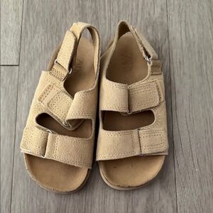 Zara Kids Tan Suede Double-Strap Sandals